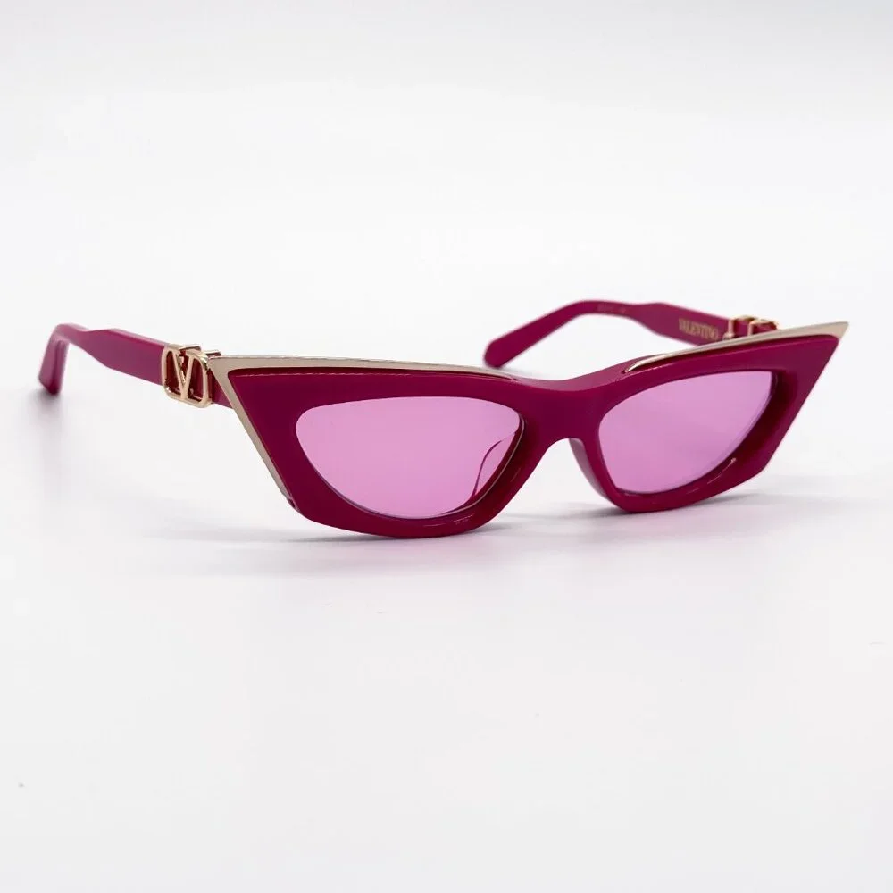 NEW VALENTINO V-GOLDCUT VLS-113C PINK WOMEN CAT EYE SUNGLASSES VALENTINO